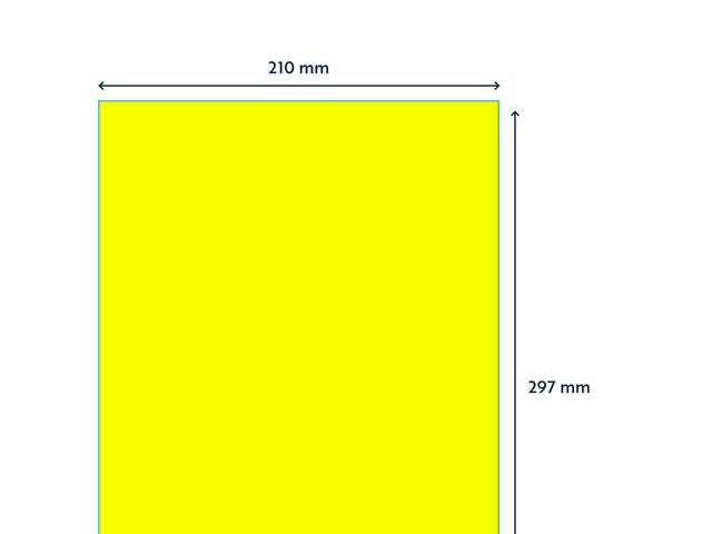 Etiket Rillprint 210x297mm fluor geel 100st