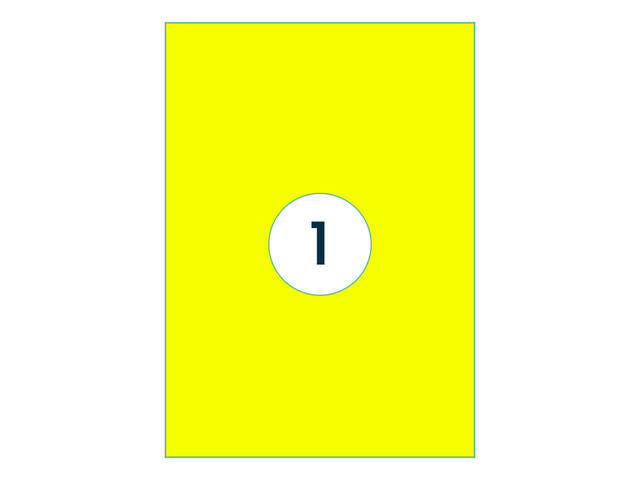 Etiket Rillprint 210x297mm fluor geel 100st