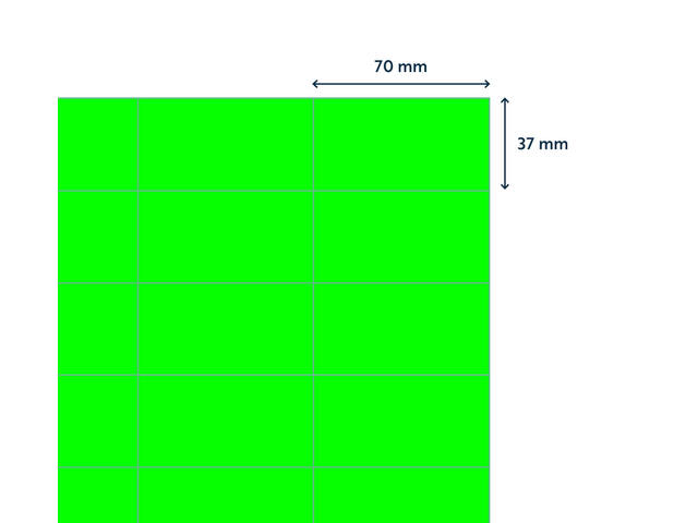 Etiket Rillprint 70x37mm fluor groen 2400st