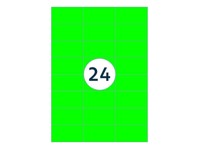 Etiket Rillprint 70x37mm fluor groen 2400st