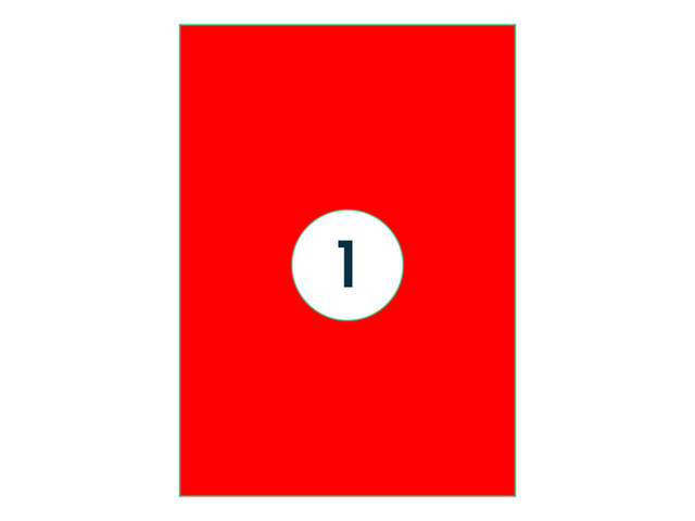 Etiket Rillprint 210x297mm fluor rood 100st