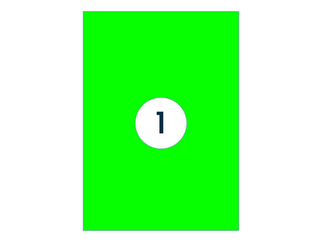 Etiket Rillprint 210x297mm fluor groen 100st