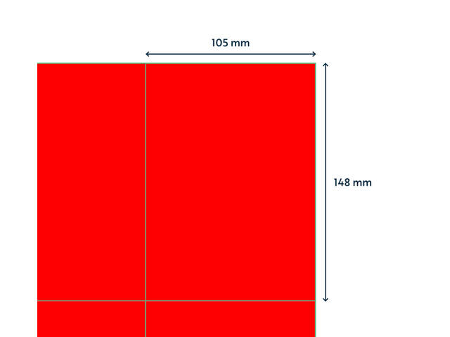 Etiket Rillprint 105x148mm fluor rood 400st