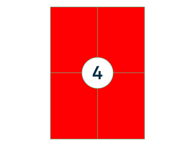 Etiket Rillprint 105x148mm fluor rood 400st