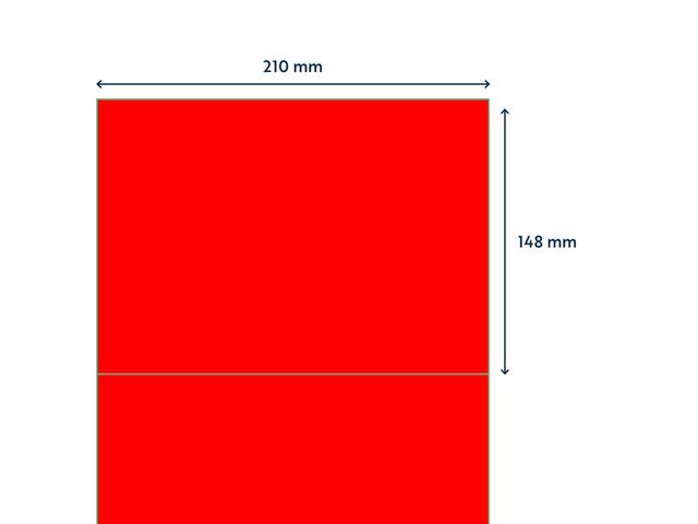 Etiket Rillprint 210x148mm fluor rood 200st