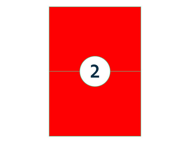 Etiket Rillprint 210x148mm fluor rood 200st