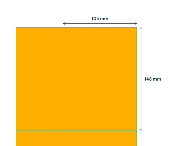 Etiket Rillprint 105x148mm fluor oranje 400st
