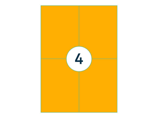 Etiket Rillprint 105x148mm fluor oranje 400st