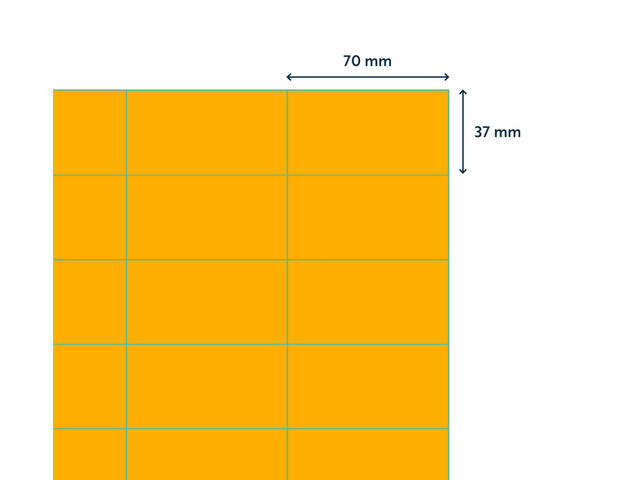 Etiket Rillprint 70x37mm fluor oranje 2400st