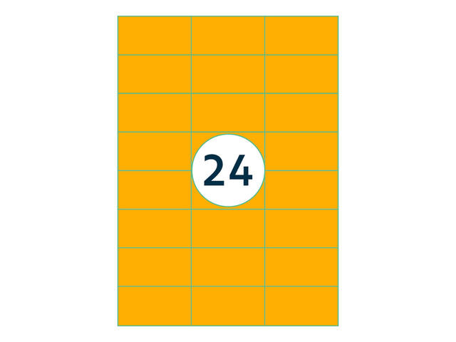 Etiket Rillprint 70x37mm fluor oranje 2400st