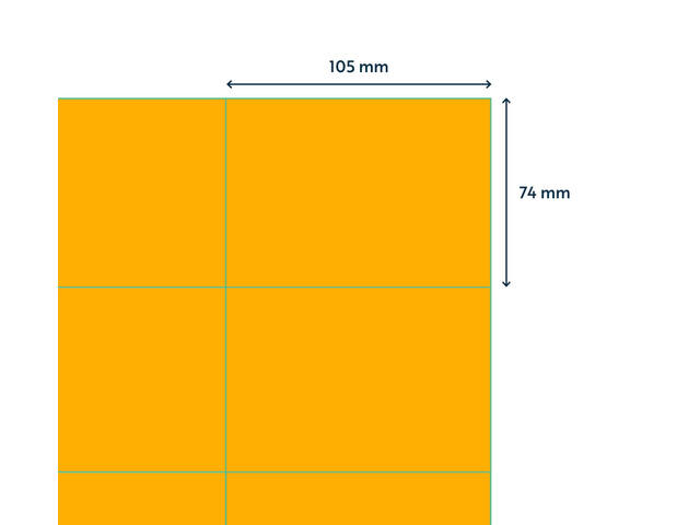 Etiket Rillprint 105x74mm fluor oranje 800st