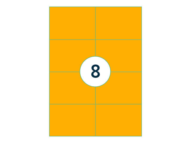 Etiket Rillprint 105x74mm fluor oranje 800st