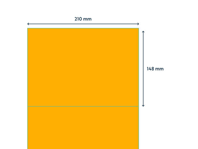 Etiket Rillprint 210x148mm fluor oranje 200st