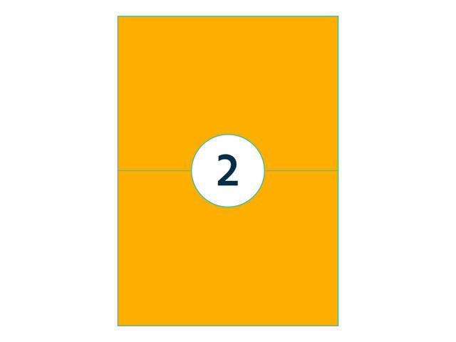 Etiket Rillprint 210x148mm fluor oranje 200st