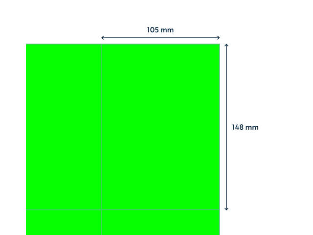 Etiket Rillprint 105x148mm fluor groen 400st