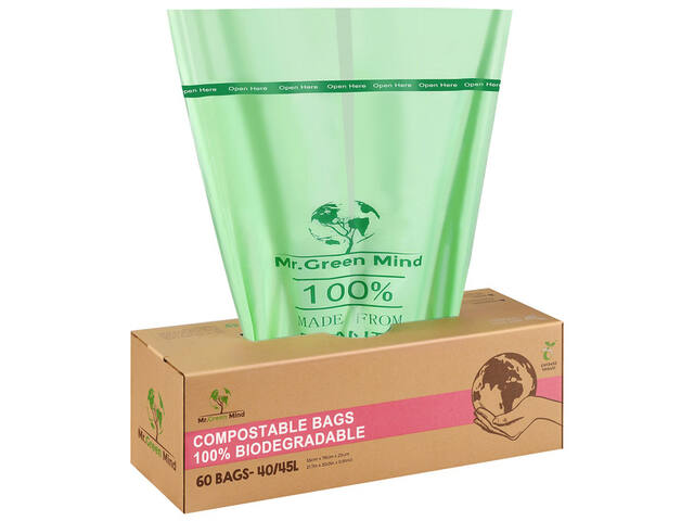 Afvalzak bio Mr.Green Mind 55x76cm 40-45L