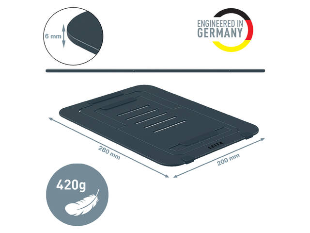 Laptopstandaard Leitz Ergo alu plat verstelbaar