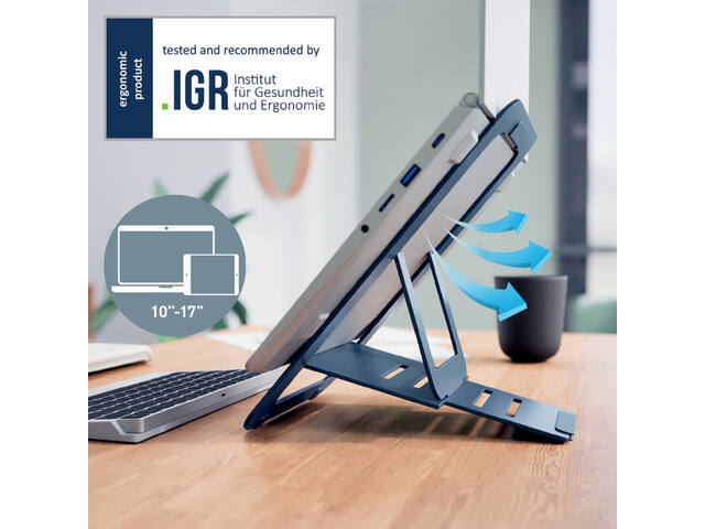 Laptopstandaard Leitz Ergo alu plat verstelbaar