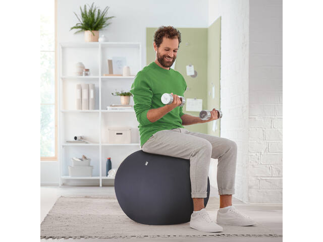 Actieve zitbal Leitz Ergo 55cm anti-rol donkergs