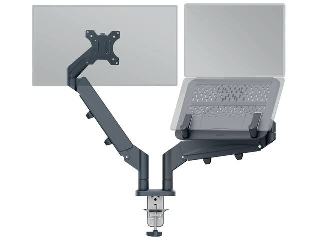 Monitor en laptoparm Leitz Ergo donkergrijs
