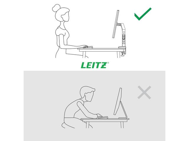 Monitorarm Leitz Ergo ruimtebesparend dubbel
