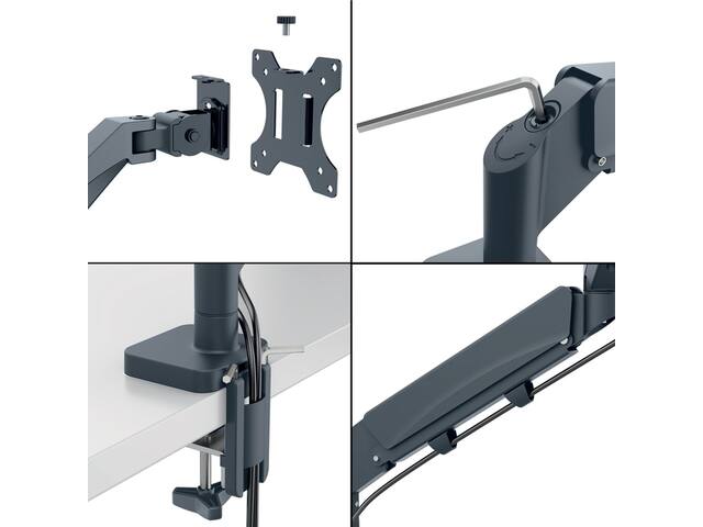 Monitorarm Leitz Ergo ruimtebesparend dubbel