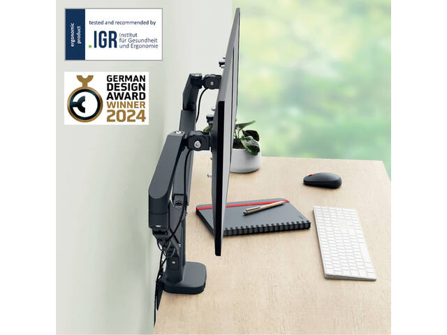 Monitorarm Leitz Ergo ruimtebesparend dubbel