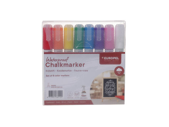 Krijtstift Europel watervast 3-6mm ass 8 stuks