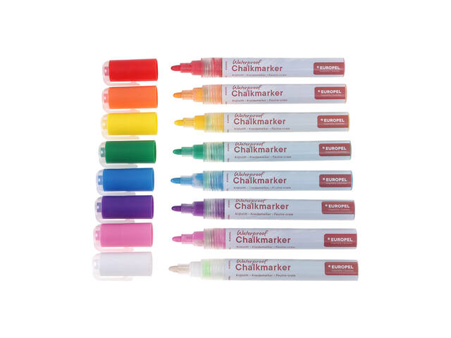 Krijtstift Europel watervast 3-6mm ass 8 stuks