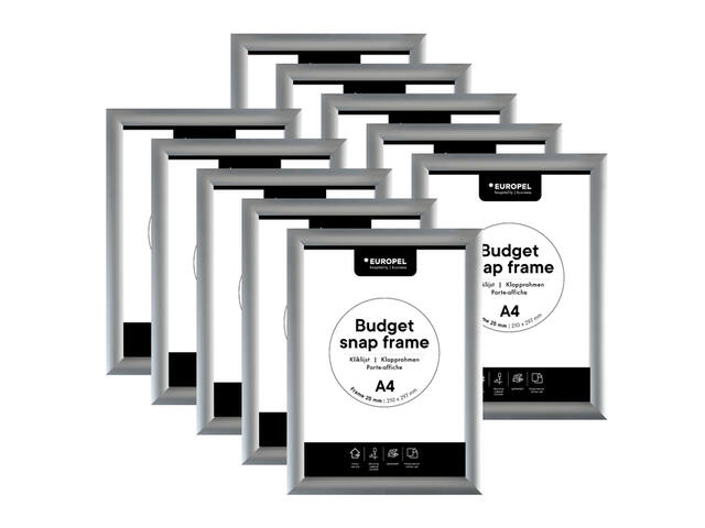 Kliklijst Europel Budget A4 zilver 10 stuks