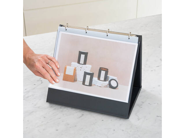 Tafelflipover Rillstab  A4 liggend zwart 10 tassen