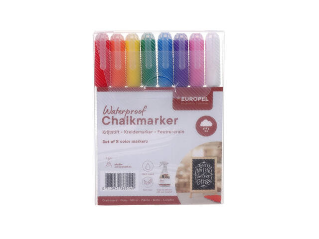 Krijtstift Europel watervast 1-3mm ass 8 stuks