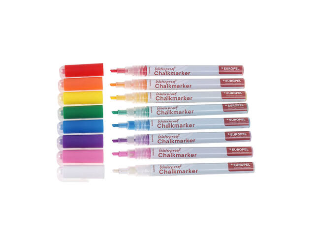 Krijtstift Europel watervast 1-3mm ass 8 stuks