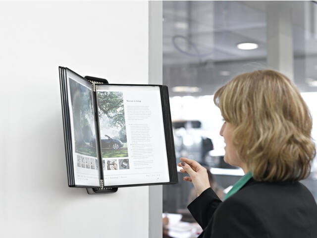 Zichtpanelensysteem wand Tarifold VEO A4 PP zwart