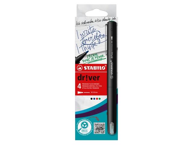 Fineliner STABILO dr.ver medium assorti 4 stuks
