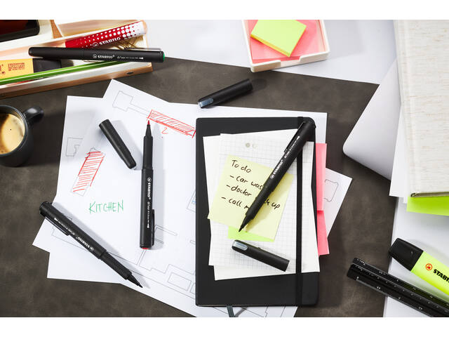 Fineliner STABILO dr.ver medium zwart