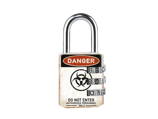Hangslot Masterlock 3 cijfer 30mm danger motief