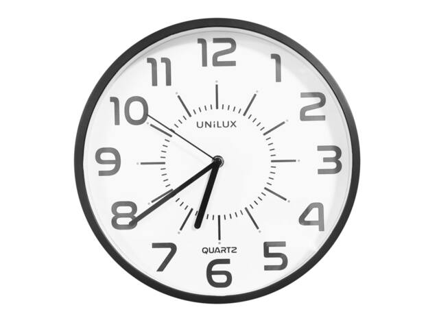 Wandklok Unilux Pop dia 30.5cm kunststof zwart