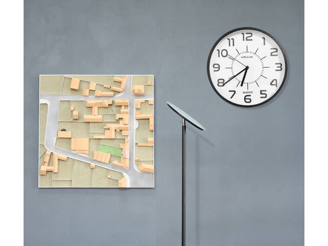 Wandklok Unilux Pop dia 30.5cm kunststof zwart