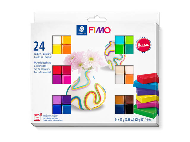 Boetseerklei Staedtler Fimo soft 24st assorti