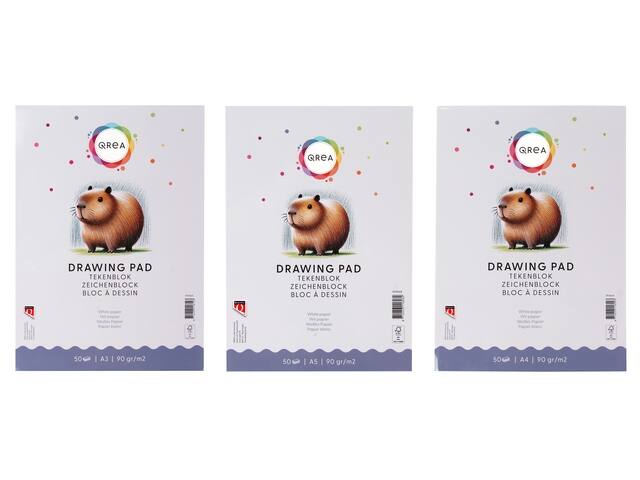 Tekenblok Qrea A3 50vel 90gr gelijmd