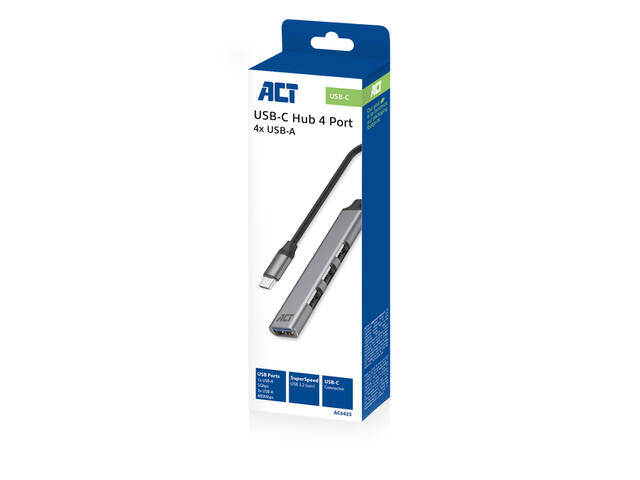 USB-C hub 3x USB-A 2.0 en 1x USB-A 3.0