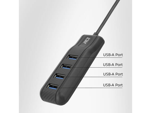 USB-C hub 3.0 4 poorts USB-A