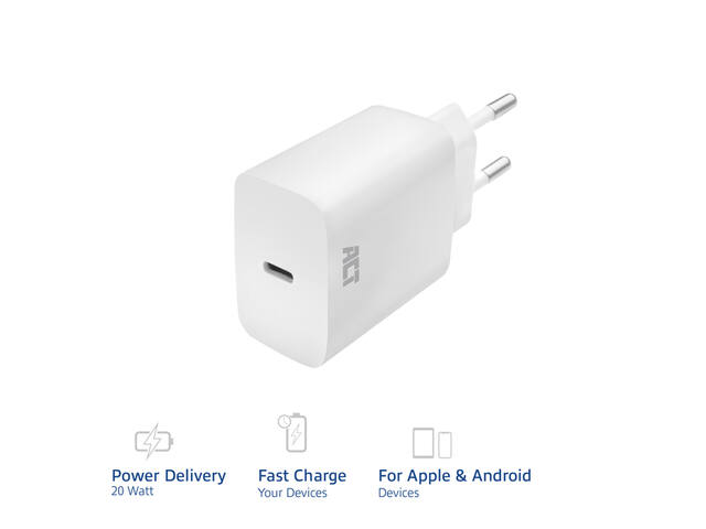 USB-C Lader 1-poort 20W Power Delivery