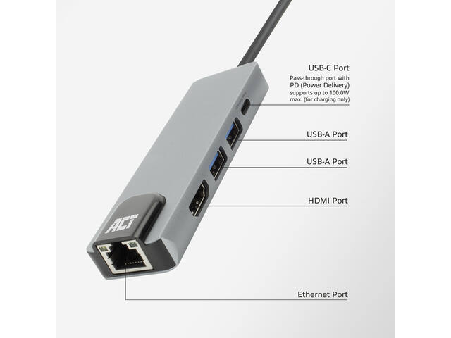 USB-C 4K docking station voor 1 HDMI monitor