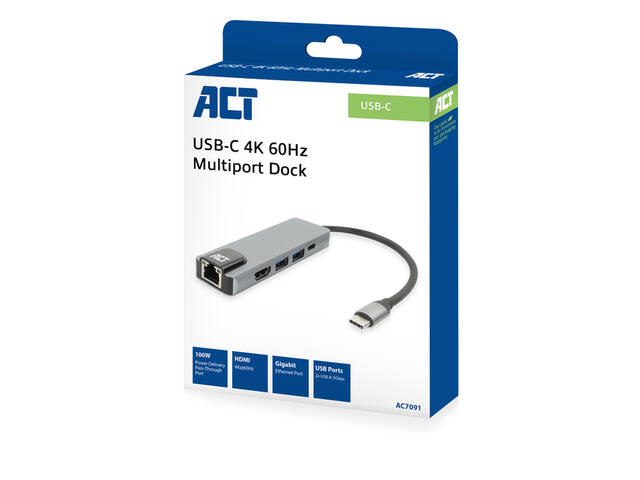 USB-C 4K docking station voor 1 HDMI monitor