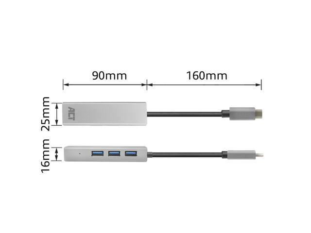 USB-C hub 3.0 3x USB-A Gigabit ethernet