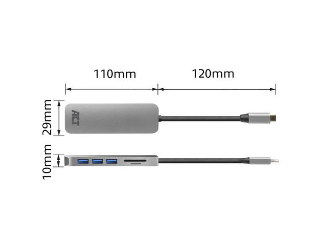USB-C hub 3.0 3x USB-A cardreader PD