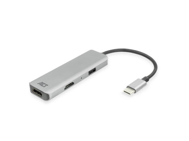 Adapter ACT USB-C 4K multiport 2 HDMI monitoren