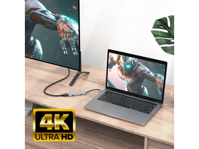 Adapter ACT USB-C 4K multiport 2 HDMI monitoren